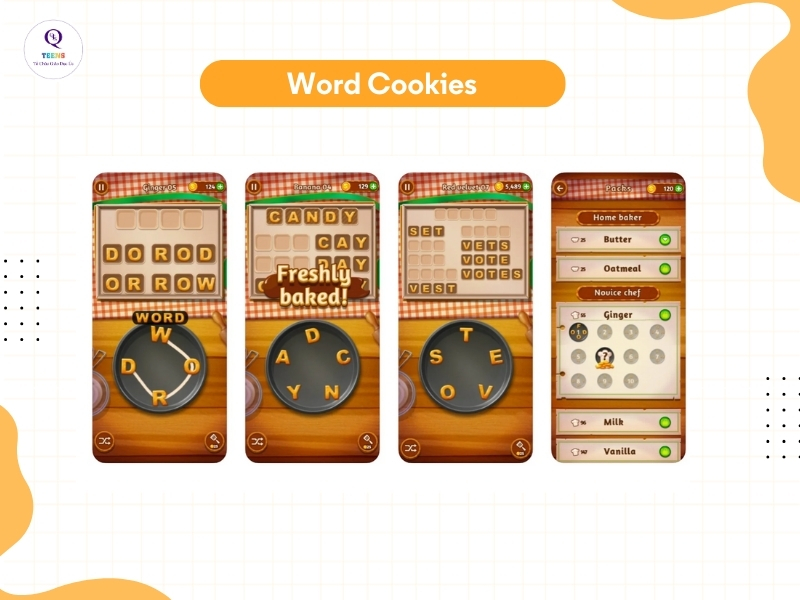 Word Cookies được đánh giá là trò chơi tiếng Anh luyện từ vựng thú vị.
