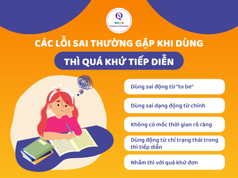 Các lỗi sai thường gặp khi dùng thì quá khứ tiếp diễn